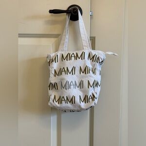 Stylish White and Gold Tote Bag